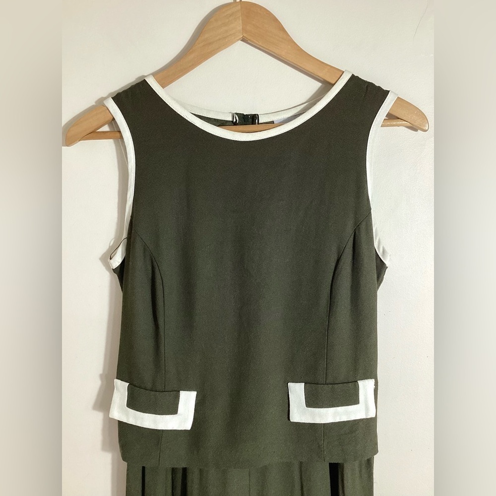 Vtg Old Money Jumpsuit Tie Back Waist M - Picture 5 of 16
